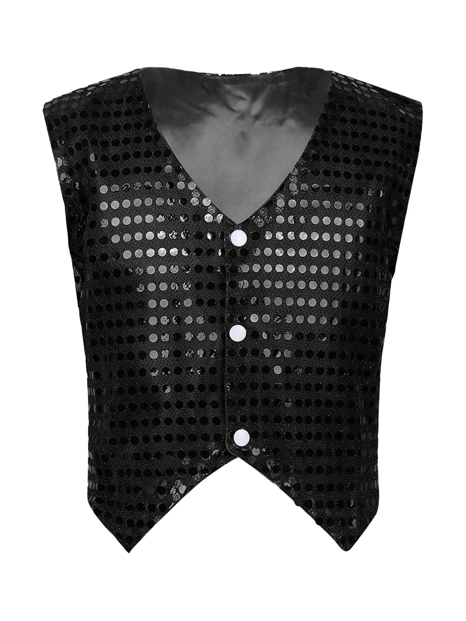Kids Boys Sequined Sleeveless Vest Waistcoat Costume for Jazz Dance