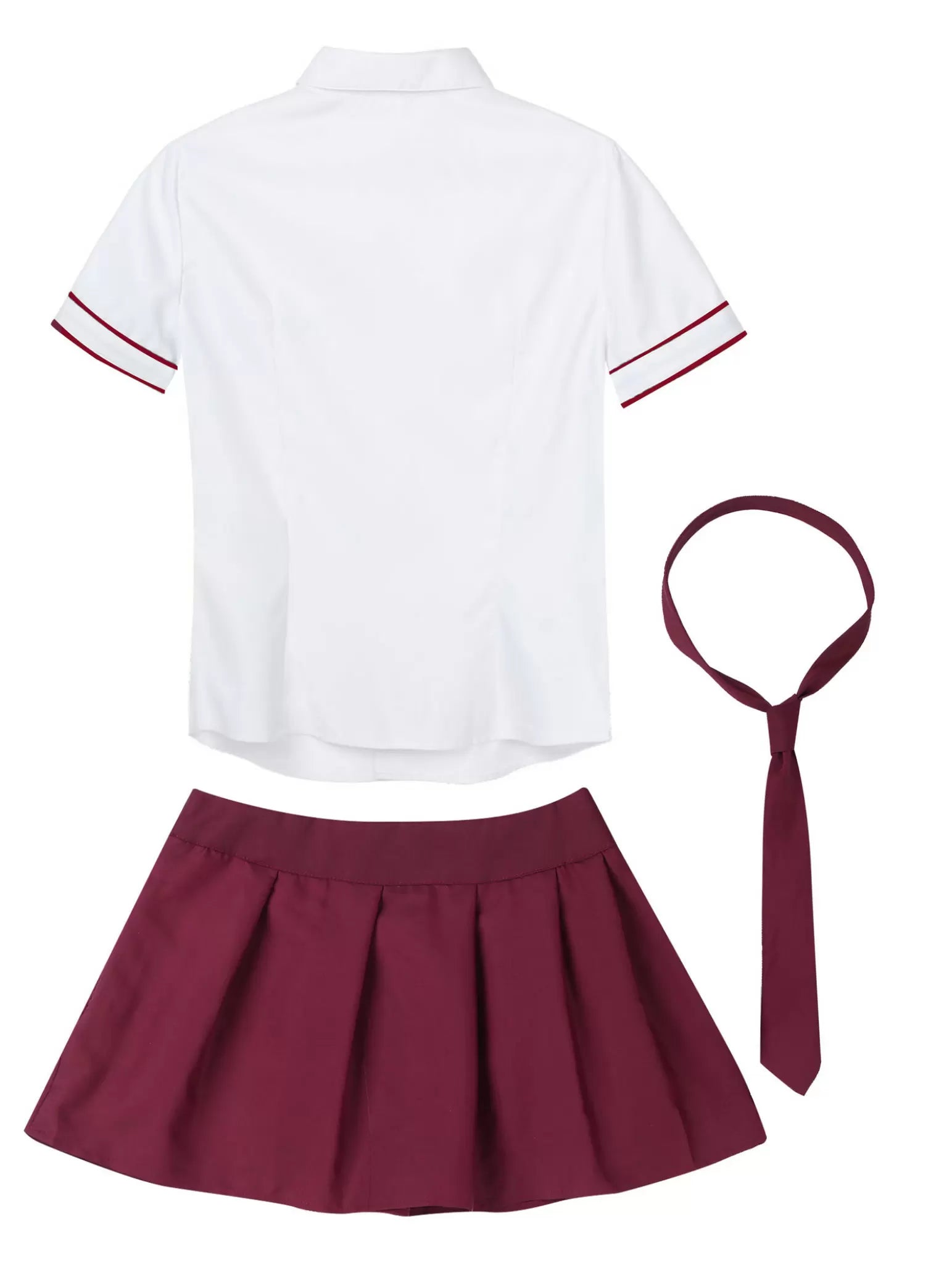 Women 2pcs JK Shirt and Skirt Schoolgirl Costumes Roleplay Outfits