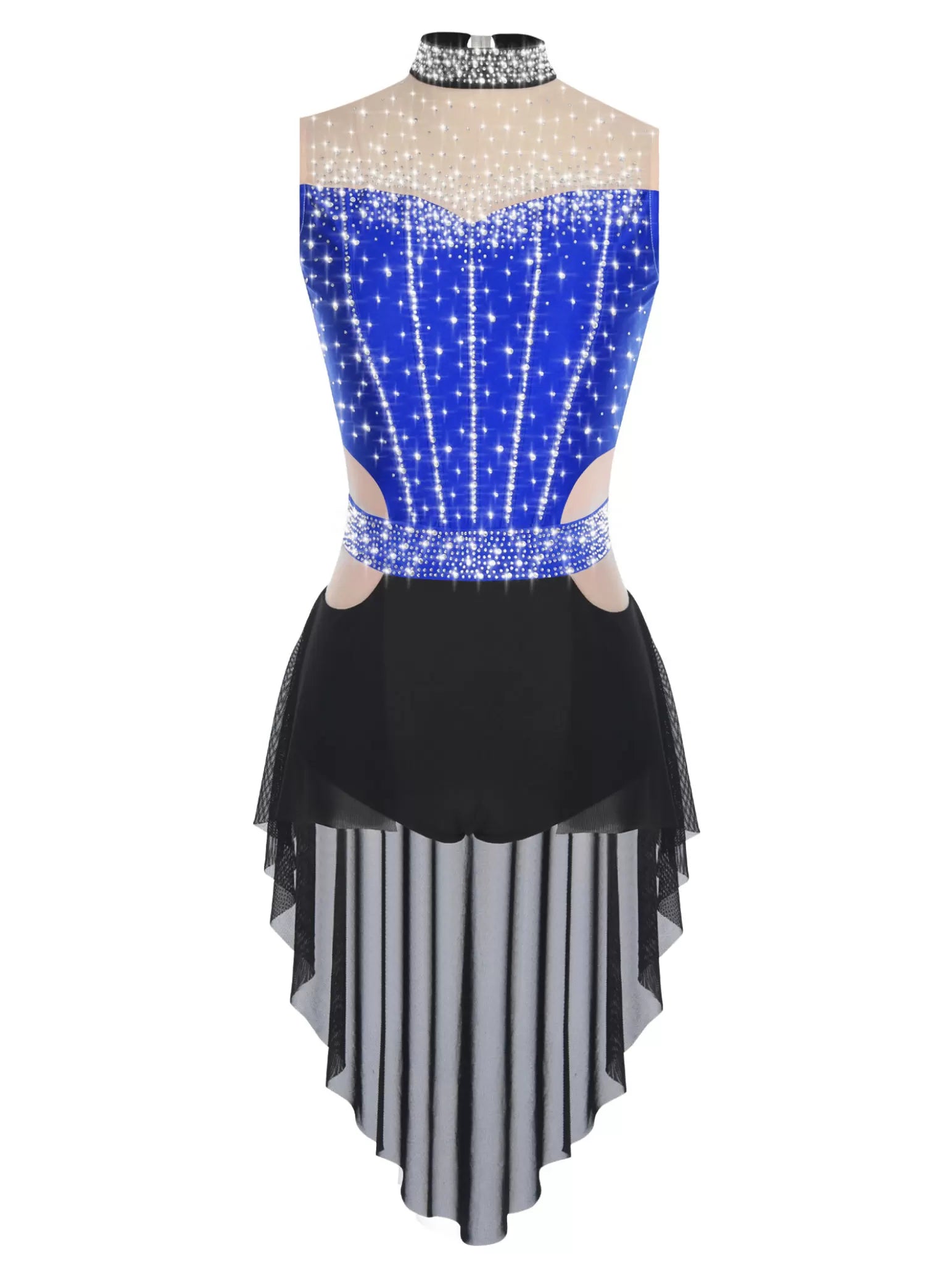 Women Lyrical Dance Dress Mock Neck Sleeveless Backless