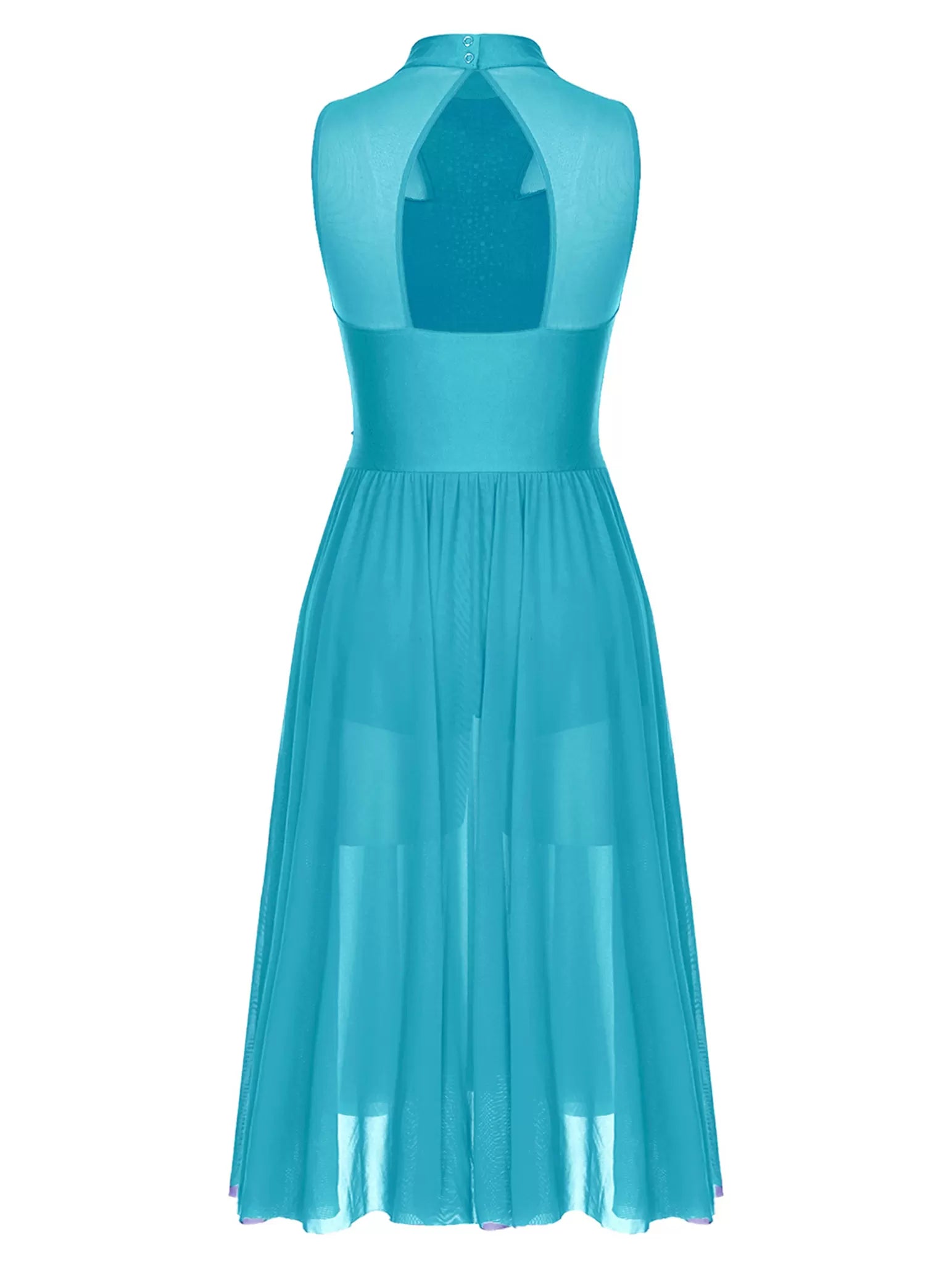 Robe de danse lyrique sans manches avec strass scintillants pour femmes