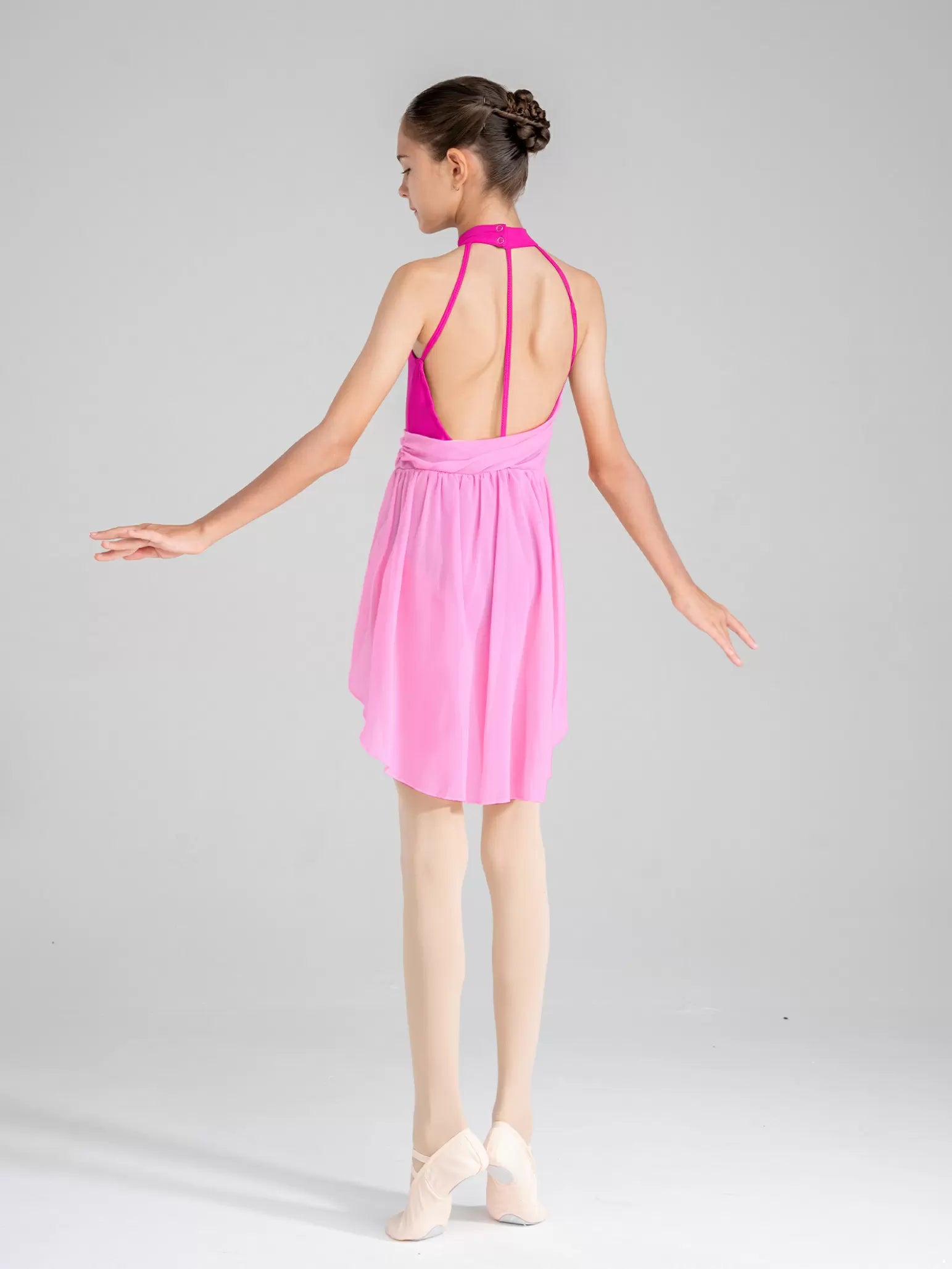 Kids Girls Sleeveless Lyrical Contemporary Dance Dress Tutu Skirt Leotard