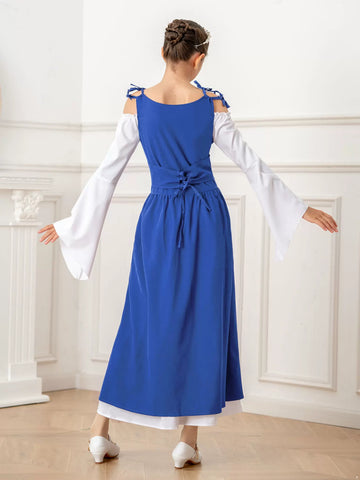 Girls Long Sleeve Renaissance Dress Medieval Princess Costume
