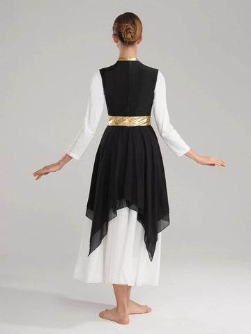Women Sleeveless Turtleneck Praise Dance Dress