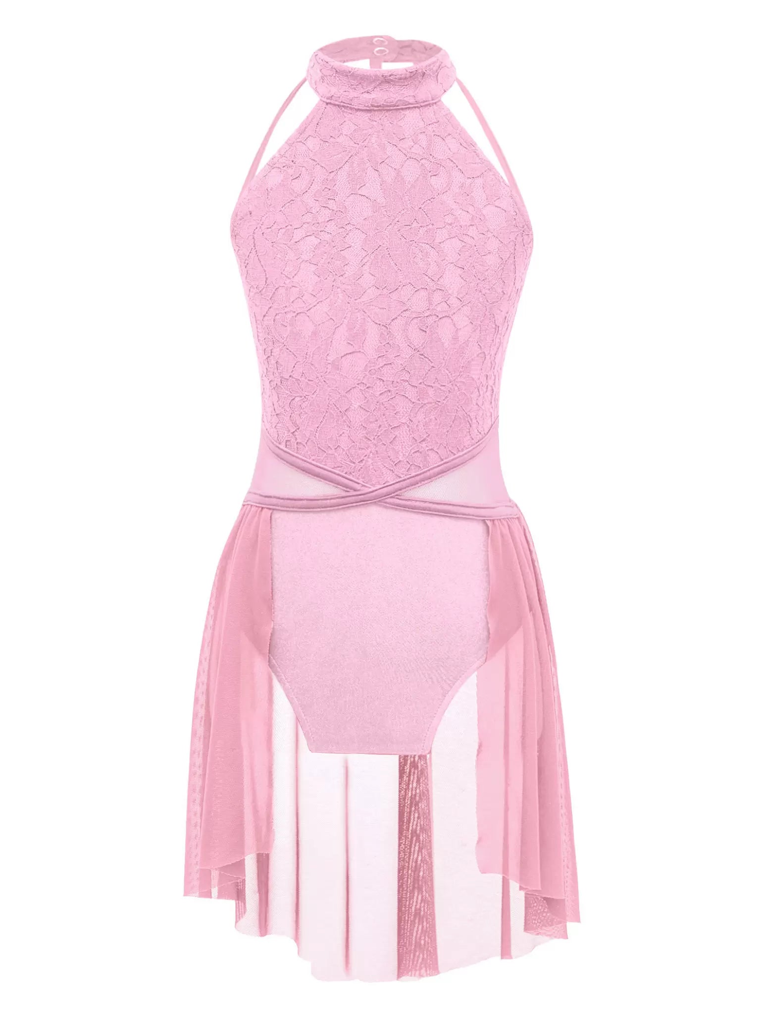 Kids Girls Sleeveless Lyrical Dance Tutu Leotard Dress