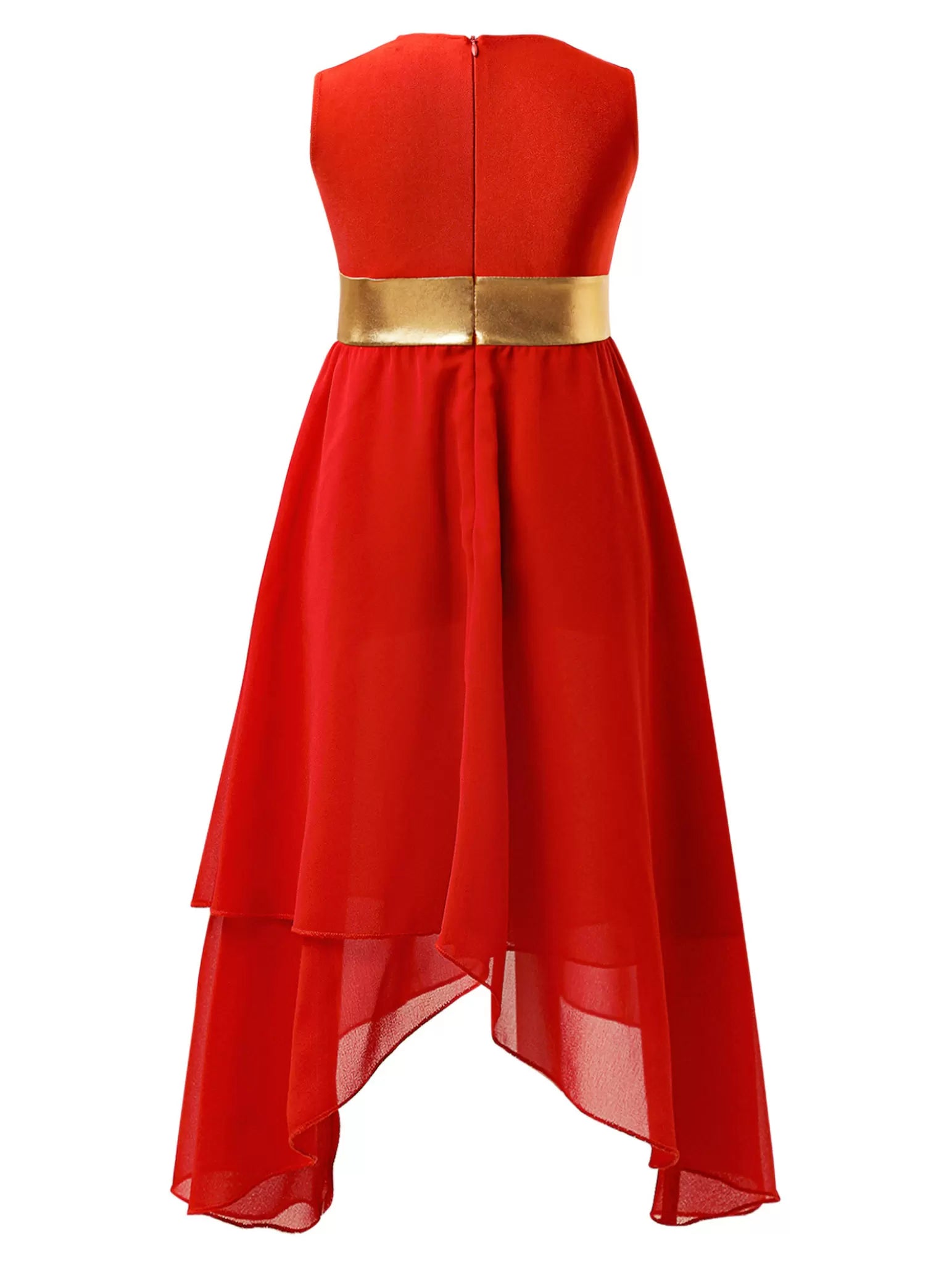 Kids Girls Sleeveless Metallic Worship Praise Dance Dress