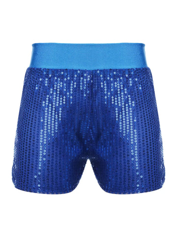 Pantaloncini da ballo con paillettes scintillanti per ragazze Costume da performance latina jazz