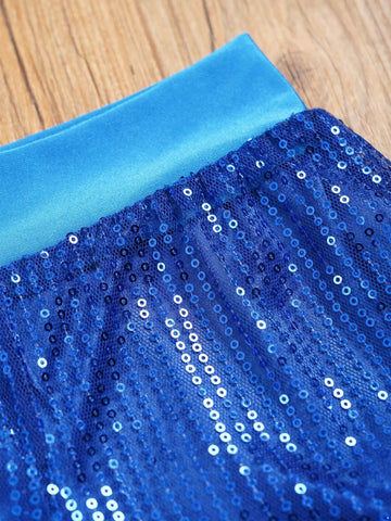 Pantaloncini da ballo con paillettes scintillanti per ragazze Costume da performance latina jazz