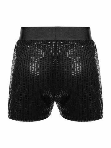 Pantaloncini da ballo con paillettes scintillanti per ragazze Costume da performance latina jazz