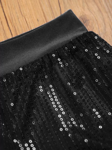 Pantaloncini da ballo con paillettes scintillanti per ragazze Costume da performance latina jazz