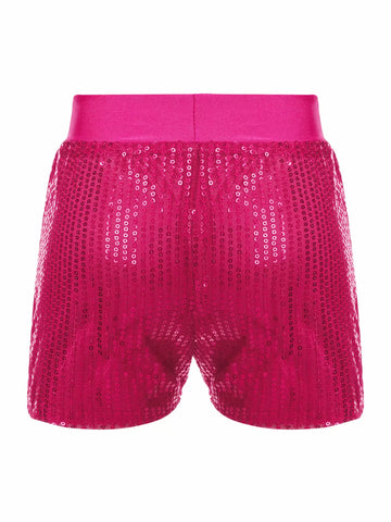 Pantaloncini da ballo con paillettes scintillanti per ragazze Costume da performance latina jazz
