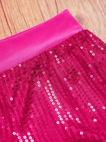 Pantaloncini da ballo con paillettes scintillanti per ragazze Costume da performance latina jazz