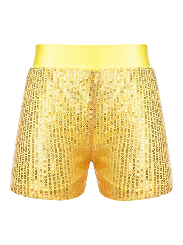 Pantaloncini da ballo con paillettes scintillanti per ragazze Costume da performance latina jazz