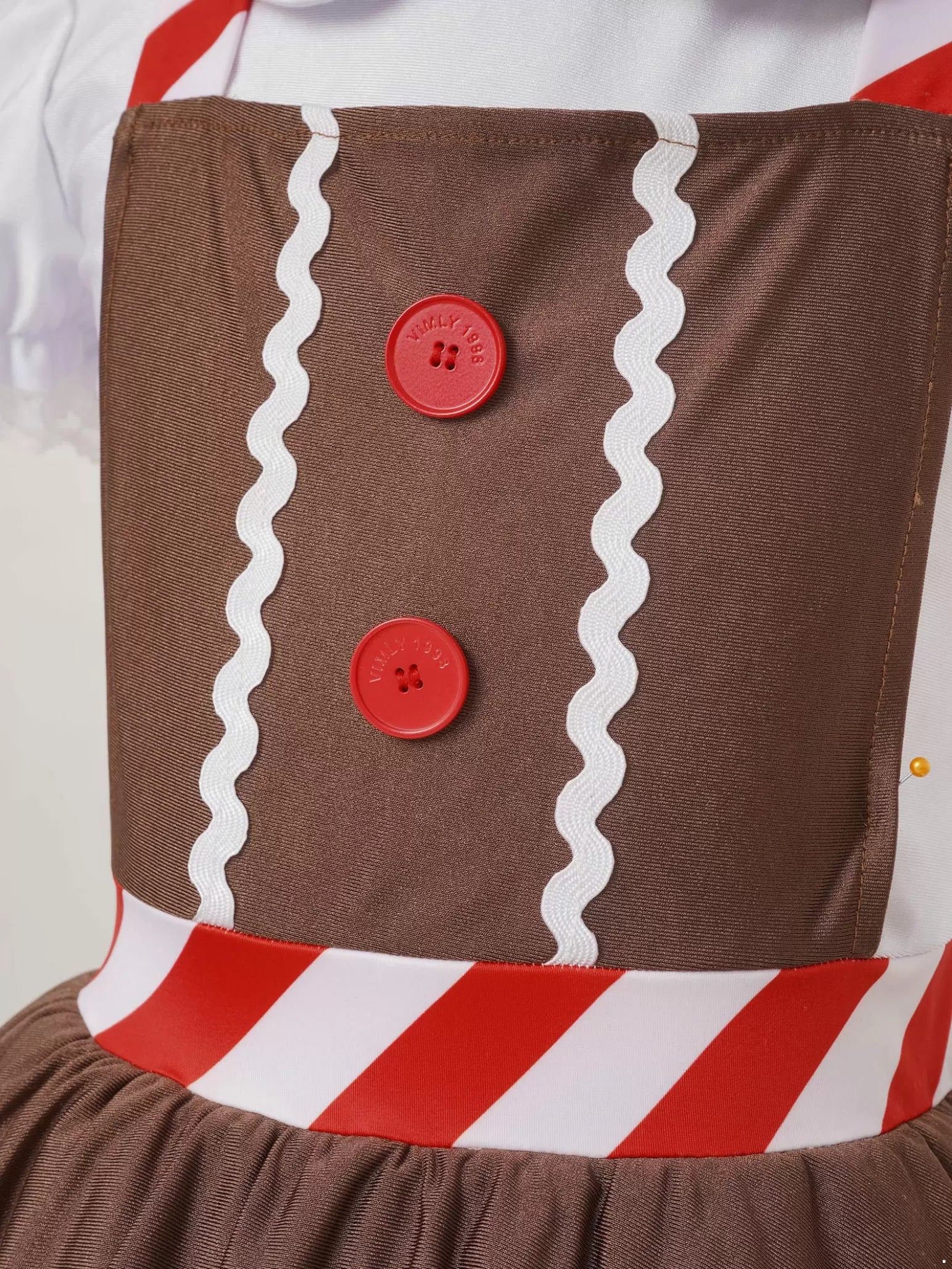 Costume da omino di pan di zenzero di Natale per ragazze, bretelle, grembiule, abito tutù
