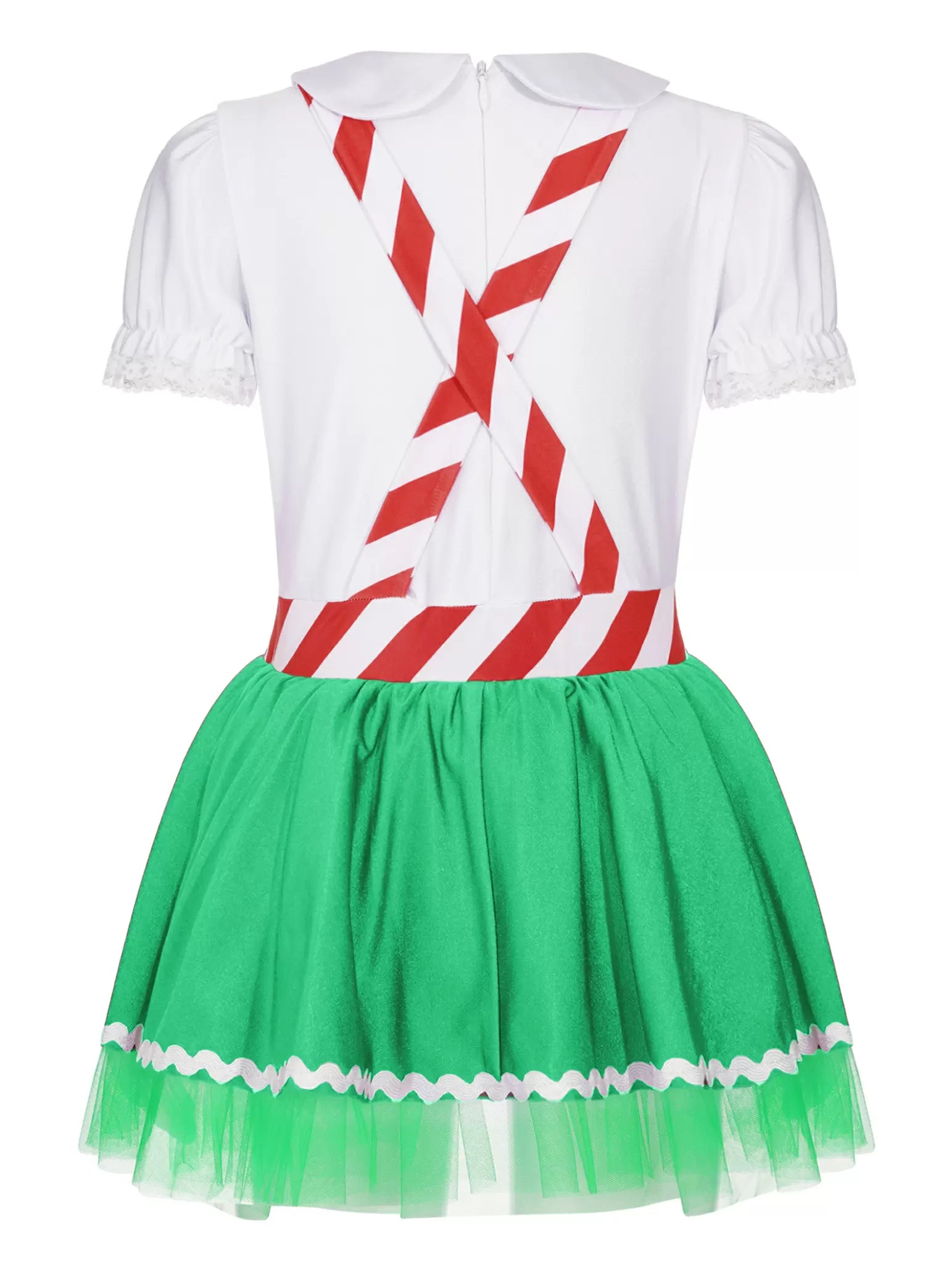 Costume da omino di pan di zenzero di Natale per ragazze, bretelle, grembiule, abito tutù