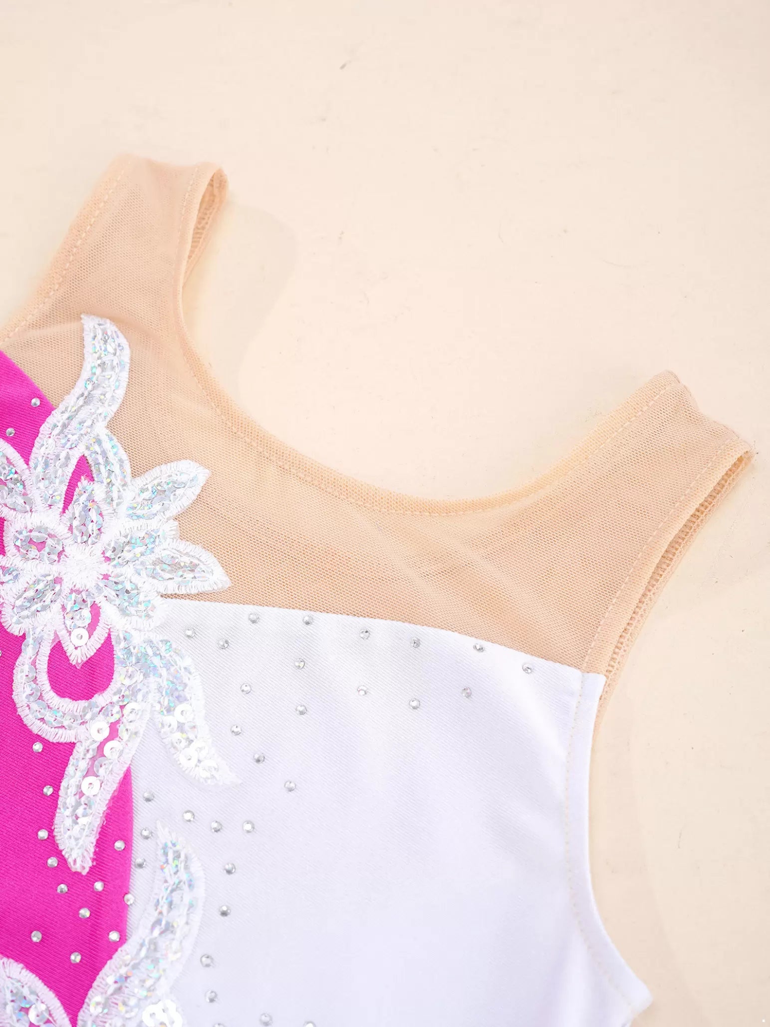 Body da ginnastica per ginnastica da ballo senza maniche per bambina con set di pantaloncini