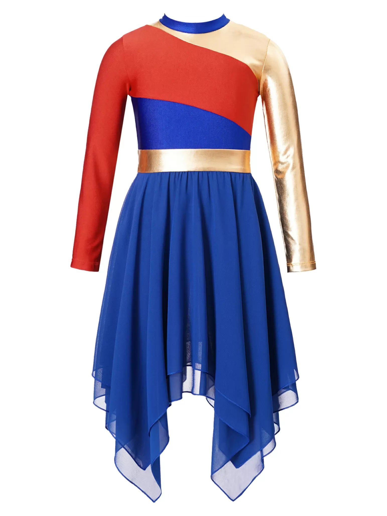 Girls Long Sleeve Liturgical Praise Dance Dress Church Worship Costume