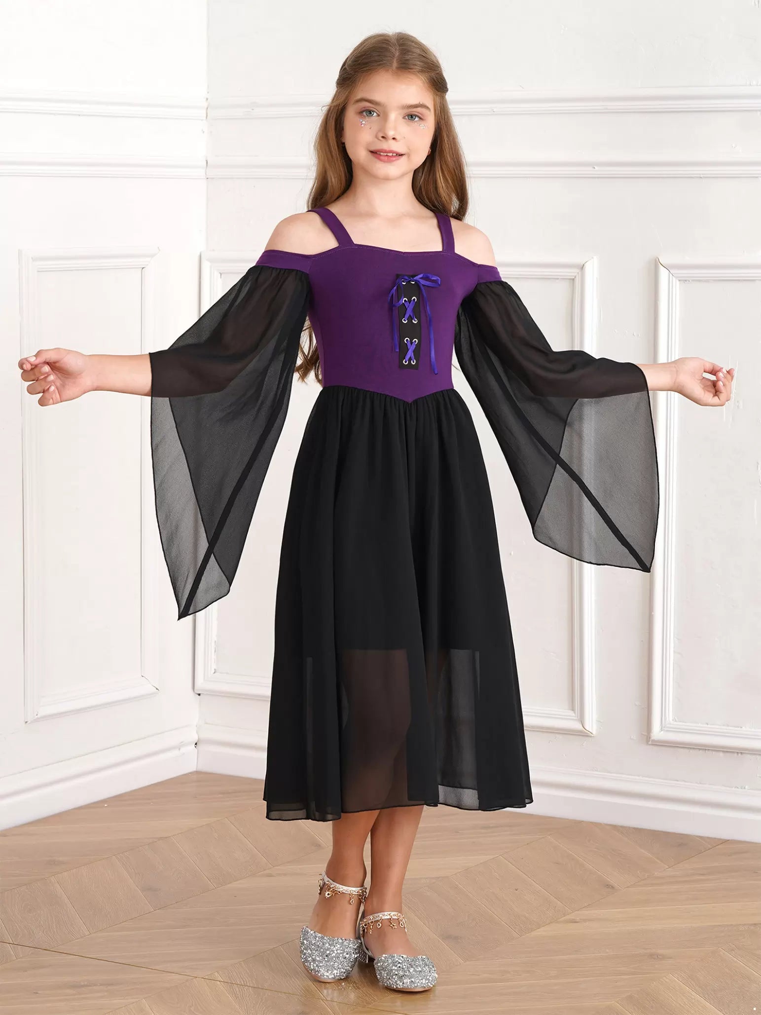 Kids Girls Halloween Medieval Renaissance Gothic Dress