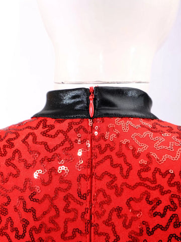 Costume da pilota da corsa per bambina con paillettes a scacchiera