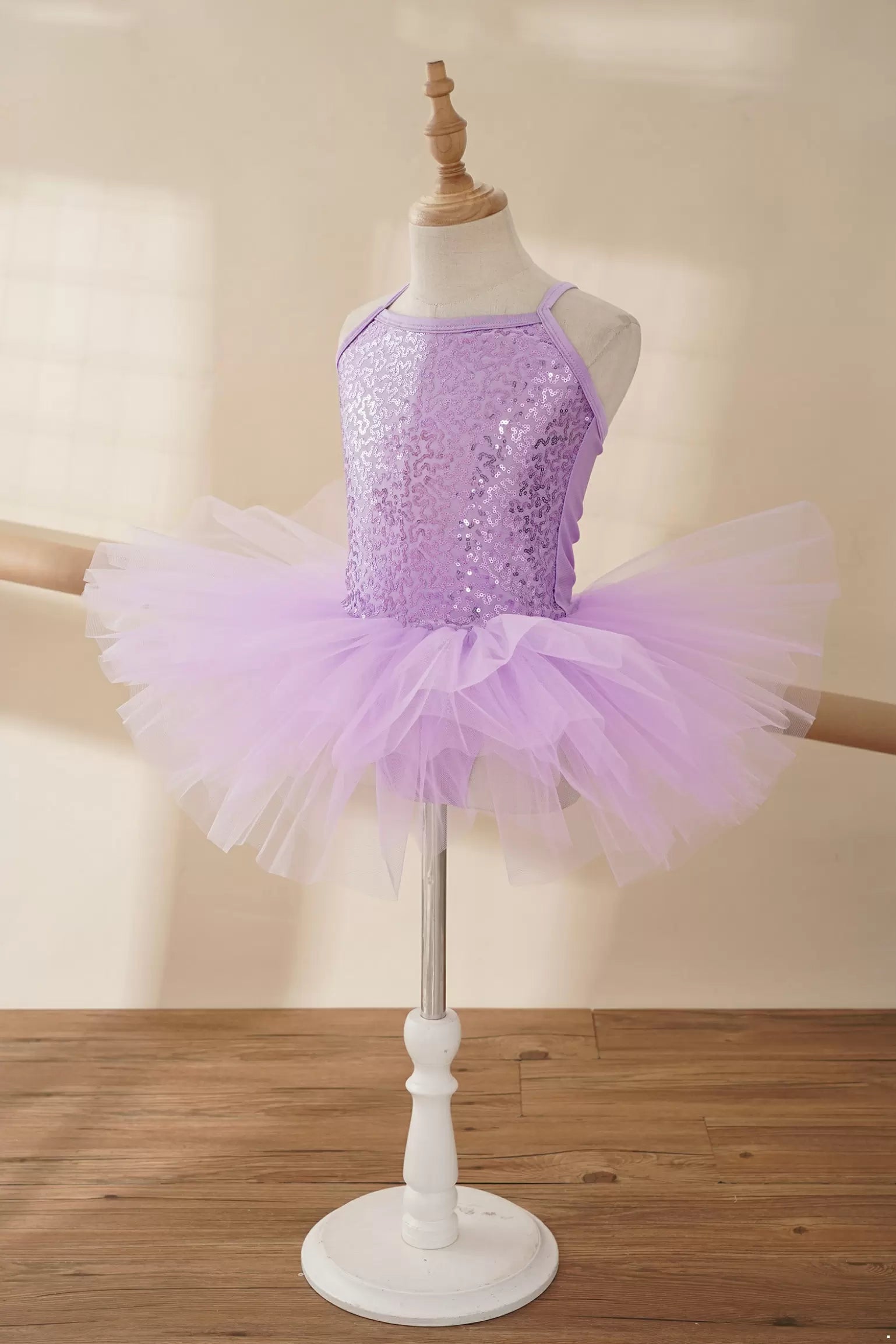 Kids Girls Sequin Ballet Dance Tutu Tank Dress
