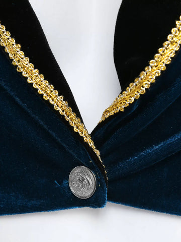 Women Halloween Velvet Swallow-Tailed Coat Long Sleeve Lapel Blazer