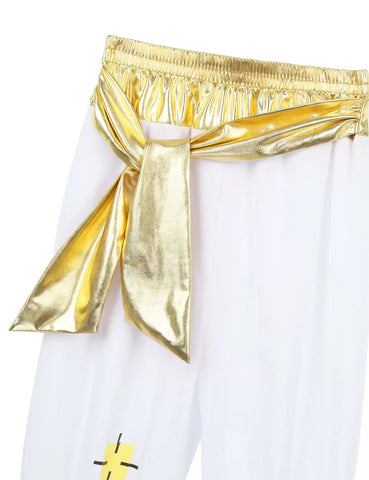 Kids Boys Arabian Prince Costume Cap Sleeves Vest and Pants Set